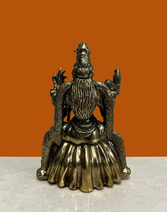 Statue artisanale en laiton de la déesse Rajrajeswari |   Idole de déesse en cire coulée, design traditionnel, artisanat Nirmala pour table - Product Image 3