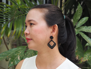 Boucles d'oreilles en corne de buffle écologiques, artisanat naturel, taille personnalisée, design moderne, 100% qualité supérieure par HF crafts - Product Image 4