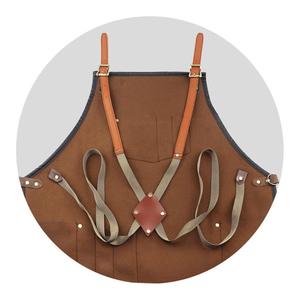 Tablier de travail en cuir véritable unisexe, vente en gros ODM/OEM, taille réglable, plusieurs poches, résistant à l'abrasion, détection des aiguilles - Product Image 3