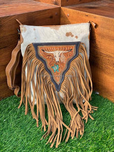 กระเป๋าหนังคาดลำตัวแบบทำมือกระเป๋าหนังวัวแบบตะวันตกกระเป๋าแบบซ่อนกระเป๋าใส่เครื่องมือรูปหัวกะโหลก - Product Image 3