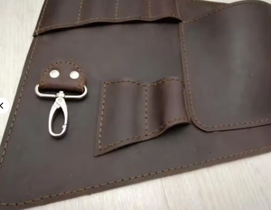 Vintage Rustic Genuine <b>Leather</b> Waist <b>Apron</b> High Adjustable Soft Daily Use Eco-Friendly Durable Lightweight Functional Storage - Product Image 4