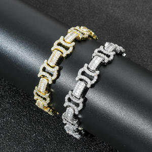 Luxury VVS Moissanite Diamond Iced Out Cuban Link Hip Hop Bracelet <b>for</b> <b>Men</b> 925 Sterling Silver Custom Jewelry Available <b>for</b> Sale - Product Image 1