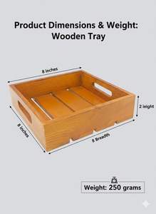 High Quality Multipurpose Wooden Serving Tray Platter Ideal for Breakfast Tea Storage <b>Table</b> & <b>Kitchen</b> Decor - Product Image 4