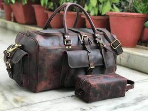 Bolsa de Viaje de Cuero Genuino de Lujo, Bolsa de Fin de Semana Vintage, Portátil, Ligera, de Gran Capacidad, para Profesionales - Product Image 5