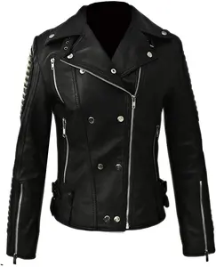 Best Quality Original Women's Leather Jacket / 2022 New Arrival Lightweight And Comfortable Black Leather Jacket Women