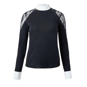 เสื้อขี่ม้าผู้หญิงแบบใหม่ สวมใส่สบาย น้ำหนักเบา เนื้อผ้าโพลีเอสเตอร์/สแปนเด็กซ์ แห้งเร็ว ระบายอากาศดี ลายเรียบ - Product Image 4