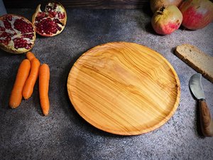 Plato de Servir Redondo de Madera de Acacia para el Hogar y la Cocina, Plato para Aperitivos, Plato de Madera para Decoración de Bodas, Plato de Madera para la Cena - Product Image 3