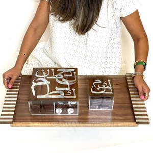 Juego de Mubkhar religioso hecho a mano con incrustaciones de nácar 100% natural y ecológico para regalos de Eid Mubarak y Ramadán - Product Image 2