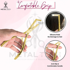 Professional Stainless Steel Tape-In Hair Extension Plier Gold Clamp <b>Tool</b> for Tape-In Extensions Hair Extension Clamp <b>Tools</b> - Product Image 4