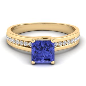 Bague REYES en or rose 14 carats avec pierre précieuse tanzanite taille princesse de 1,25 carat, qualité supérieure, certifiée IGI, bijoux fins pour femmes - Product Image 6