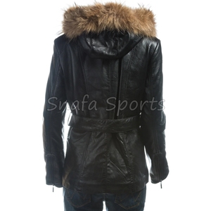 Luxury Designer Genuine <b>Leather</b> Fashion <b>Jackets</b> For Women <b>Long</b> Slim Fit Women <b>Leather</b> <b>Jacket</b> With Custom Design - Product Image 4