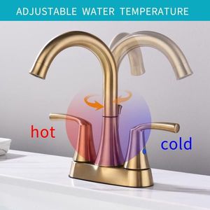 Rubinetto da bagno per camper con scarico a scomparsa da 4 pollici, rubinetto a 2 maniglie con tubi di alimentazione - Rubinetto per lavello - Product Image 4