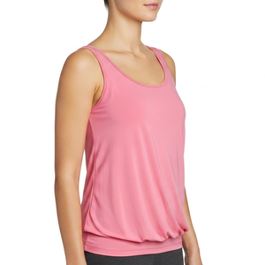 Camiseta sin mangas rosa para mujer, cuello redondo, tejido de punto, color sólido, informal, transpirable, 100% algodón - Product Image 4