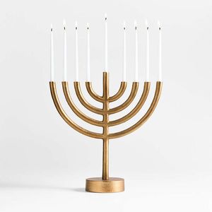 Latest Gold Metal Menorah <b>Candle</b> Holder 9 Branch Hanukkah Candelabra Jewish Festival Table Top Centerpiece Home Decor Gift Stand - Product Image 1