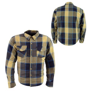 Wholesale <b>100</b>% Cotton Custom Logo Embossed <b>Yarn</b> Dyed Long Sleeve Formal Casual Plaid Flannel Stand Collar Breathable Men Shirts - Product Image 5