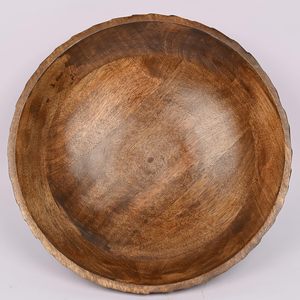 Mango Wood Decorative Bowl Hand-Carved Wooden for Dining <b>Table</b> Centerpiece Living Room <b>Kitchen</b> Decor - Product Image 4