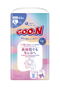 ผ้าอ้อมเด็กแบบกางเกง GOO.N P2-004 ญี่ปุ่น ป้องกันการรั่วซึม 3 มิติ ระบายอากาศได้ดี ขายส่ง - Product Image 1