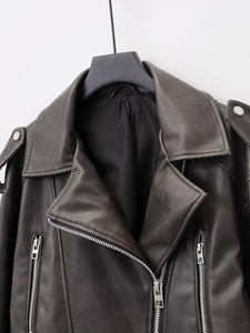 Women Pu <b>Jacket</b> <b>Long</b> Sleeve Zipper Autumn Clothing Street Pu <b>Leather</b> Short Coat Motorcycle Clothing <b>Leather</b> <b>Jacket</b> - Product Image 4