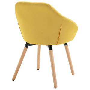 Ensemble de 6 chaises de salle à manger jaunes en polyester avec pieds en bois massif - Product Image 6