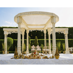 Ensemble de Mandap en fibre dorée majestueux pour mariage sud-indien, style temple traditionnel Balaji, grand Mandapam pour décoration de mariage hindou - Product Image 6