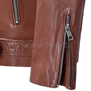 Chaquetas de Cuero Genuino al por Mayor, Personalizadas OEM, Elegantes, Resistentes al Viento, de Calidad, con Logotipo de Diseño Personalizado - Product Image 4