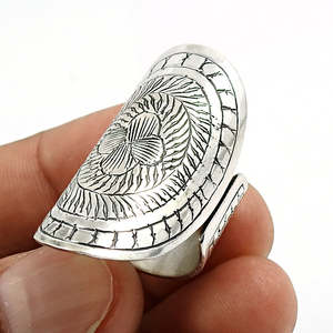 925 Sterling Silver Handmade Bohemian <b>Ring</b> Perfect For Wedding Party & Anniversary Pretty Design Full Finger Jewelry For Girls - Product Image 2