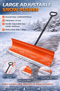 Pala quitanieves de metal resistente de 50 pulgadas de ancho con mango en D y hoja de acero para entradas de vehículos y aceras, herramientas de invierno ODGWTO006 - Product Image 5