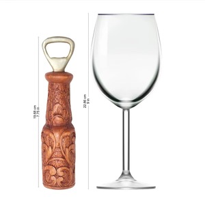 Wooden Floral Design <b>Engraved</b> Bottle Shape Bottle Opener Handmade Rustic Bar <b>Tool</b> For Kitchen Home Decor Unique Gift - Product Image 3