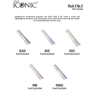 True Iconic Flash X No. Peine de 2 Puntas para Aseo de Mascotas, Dorado - Product Image 2