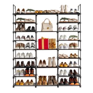 Étagère à chaussures simple à 9 niveaux, organisateur de rangement pour l'entrée, armoire à chaussures avec une capacité de 50 à 55 paires de chaussures, empilable - Product Image 4