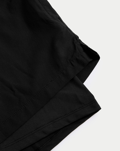Shorts de sport noirs respirants pour femmes 2026, taille élastique, en tricot Spandex Polyester, coupe régulière, couleur unie, taille mi-haute - Product Image 5
