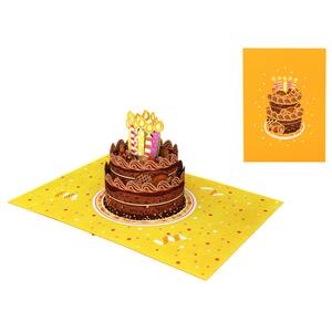 Tarjeta 3D Pop Up con diseño de pastel de cumpleaños y velas de colores, tarjetas de felicitación hechas a mano, manualidades de papel con dibujos animados para celebraciones. - Product Image 3