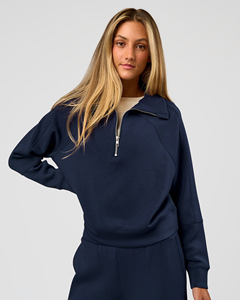 Sudadera con capucha de invierno para mujer, con logotipo personalizado impreso en la parte delantera, gruesa, con cremallera, naranja, de forro polar/terry francés, al por mayor - Product Image 1