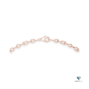 Collier en or rose 21,178 CT avec diamant de laboratoire taille émeraude, en or massif 18 carats, collier pendentif multi-formes pour mariages - Product Image 3