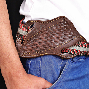 Funda de cuero genuino hecha a mano OEM para cuchillo tipo pancake, para cinturón, para mano derecha, ideal como regalo. - Product Image 1
