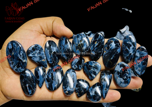พลอยพีเตอร์ไซต์แท้ 100% รับรองคุณภาพจาก FAIJAN GEMS รูปทรงคาโบชองหลากหลายแบบ สำหรับทำเครื่องประดับ พลอยเม็ดเดี่ยวจากราชสถาน - Product Image 2