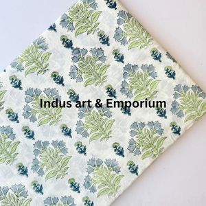 Tela de Algodón Cambray Estampada a Bloques 60x60, Tela de Algodón con Estampado Tradicional Jaipuri - Product Image 5
