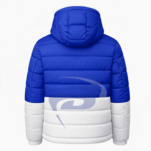 Chaqueta Acolchada de Invierno con Capucha Azul y Blanca de la Hermandad Zeta Phi Beta ZPB, con Logotipo Frontal Personalizado de la Hermandad Griega ZPB - Product Image 2