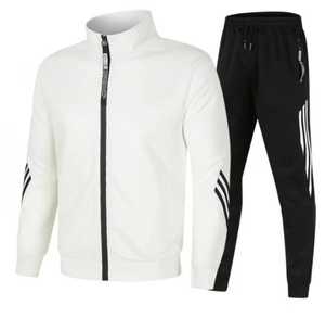 Men's Tracksuit Full <b>Zip</b> <b>Hooded</b> Collar Sporty Style Solid Color Printed 100% Cotton Blend Spring Wear Regular Fit Streetwear - Product Image 1