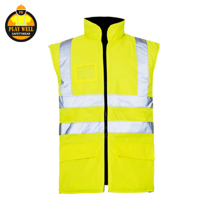 Vestes de travail d'hiver haute visibilité pour hommes, gilets chauds d'hiver sans manches, vêtements de travail, bodywarmer - Product Image 1