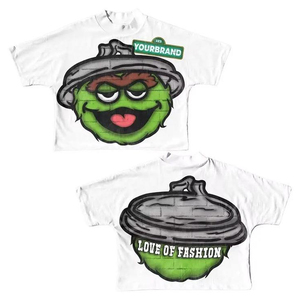 T-shirt court blanc coupe ample et décontractée, personnalisé, 200g, 100% coton épais, style vintage, 2 panneaux, sans coutures - Product Image 1