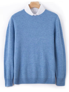 Suéter de lana de invierno personalizado para hombre, jersey de merino suave, informal, clásico, 100% lana, a rayas, con encaje grueso - Product Image 4