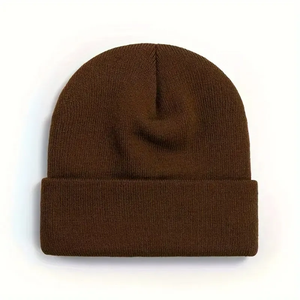 Custom Logo Plain Knit Beanie Hat Unisex <b>Winter</b> Warm Acrylic Skull <b>Cap</b> Bulk Blank Beanies for Embroidery Printing OEM ODM - Product Image 5