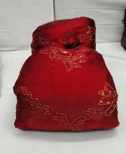 Tissu en Soie Bicolore Brodé de Sequins pour Vêtements Ethniques, Sarees, Lehengas, Costumes, Kurtis – Matière de Créateur en Gros - Product Image 1