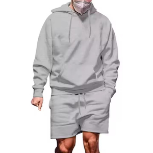 Custom Men's Hoodie Shorts <b>Set</b> Streetwear Jogger Hoodies Shorts Men Long Sleeve Two Piece Tracksuits OEM Breathable - Product Image 6