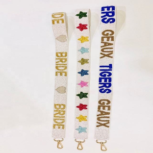Correas para bolsos, hechas a mano en India, bordadas con cuentas, bolso de moda para mujer, correas de tela personalizadas - Product Image 1