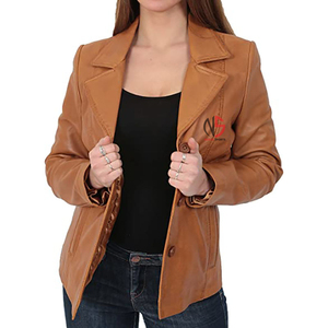 Hot Selling Women's <b>Leather</b> <b>Jacket</b> Single Button <b>Long</b> Fitted Oversized Custom Made Breathable Women's <b>Jacket</b> at Nurak 2026 - Product Image 5