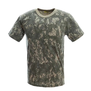 Camiseta táctica de entrenamiento personalizada con estampado digital de camuflaje de tigre, de algodón tejido y alta resistencia del color. - Product Image 3