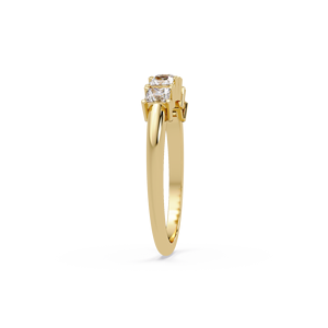 Classic 14K Yellow Gold 5 Stone Princess Cut Lab Grown Diamond Engagement Wedding Anniversary Ring Band for Women 0.70 Carat TW - Product Image 4