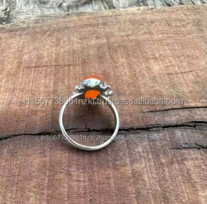 Anillo de cornalina Natural de Plata de Ley 925, anillo de boda de diseñador hecho a mano con chapado en rodio, regalo de San Valentín para ella - Product Image 3